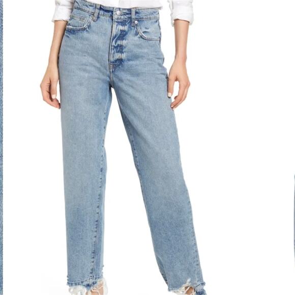 Lovers + Friends Ryan High Rise Rigid Loose Straight Jeans NWT - Picture 1 of 14